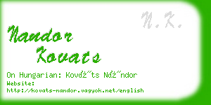 nandor kovats business card